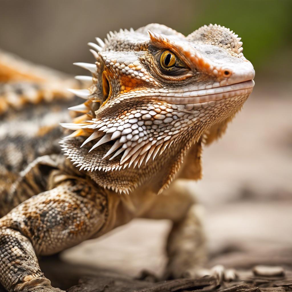Captivating Image of Bearded Dragon Enjoying Meal with Open Mouth